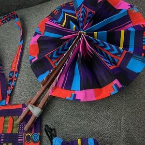 Tote bag with foldable fan with bag set